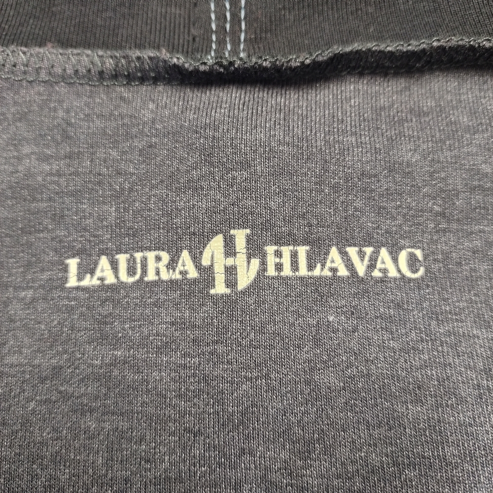 Laura Hlavac Size L Hooded Full zip Sweatshirt Yoga Casual stitching Gray Jacket - Picture 7 of 8